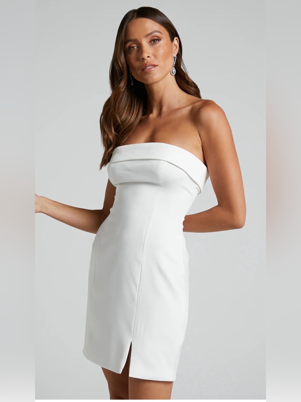 NWT Showpo TRICIA Strapless White Mini Dress size 4